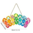 thumbnail image 3 of HongHeng Hello Summer Slippers Hanging Sign Welcome Door Decor Rustic Summer Wall Decor for Door Indoor Yard Outdoor Garden Decoration with Rope, 3 of 9