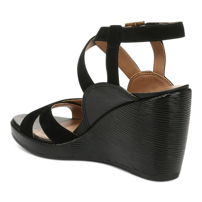 Vionic black cheap wedge sandals