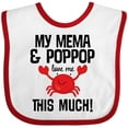 thumbnail image 3 of Inktastic Mema and Pop Pop Love Me Grandson Boys or Girls Baby Bib, 3 of 4