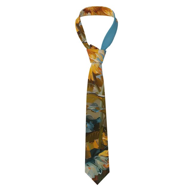 Balery Sunflower Field Art Corbata Clásica de Seda para Hombre, Corbata Tejida Jacquard, Corbatas Formales para Negocios y Bodas