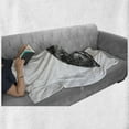 thumbnail image 6 of Bunny Soft Flannel Fleece Throw Blanket, Christmas Theme Rabbit Silhouette in Pencil Drawing Sketchy, Cozy Plush for Indoor and Outdoor Use, 50" x 70", Vermilion Charcoal Grey, by Ambesonne, 6 of 6