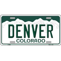 Denver Colorado Background Novelty Metal License Plate LP-9909