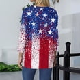 thumbnail image 4 of HAVUITYY Independence Day 3/4 Sleeve Sweaters for Womens, Plus Sized Fashion Flag Printed Crew-Neck Pullover, Women's Spring Going Out Tops for Gifts & Wear, 4 of 5