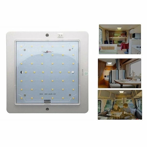 1PC 9W 12V Car Caravan RV LED Roof Ceiling Interior Lamp Dome Light Motor Homes Trucks Caravans Buses Boats Sqaure Roof Light ,Durable Material
