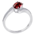 thumbnail image 5 of Mauli Jewels Rings for Women 1.00 Carat Garnet and Diamond Ring Oval Shape Prong-Setting 10K White, Rose Yellow Gold, 5 of 6