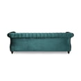thumbnail image 5 of Pemberly Row Modern / Contemporary Velvet Sofa in Teal and Dark Brown, 5 of 13