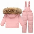 thumbnail image 3 of Ruyang Toddler 2 Piece Snowsuit Baby Boys Girls Winter Windproof Puffer Snow Suit Zip Up Hooded Ski Jacket Down Pants Set, 3 of 8