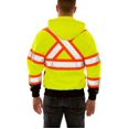 thumbnail image 2 of Unisex High Visibility Sweatshirt, Polyester, zipper, Black/Green, 4XL, 2 of 4