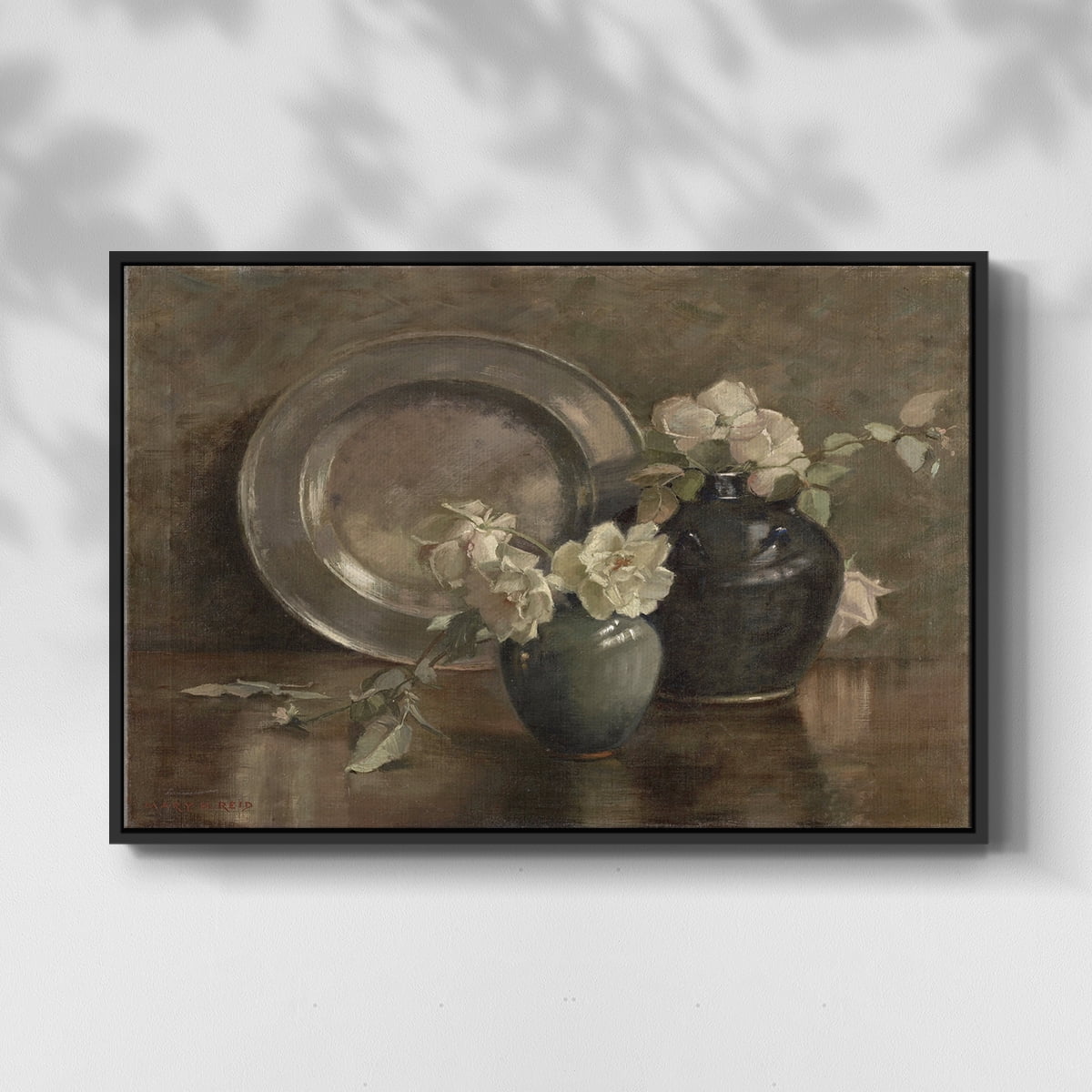 Vintage Botanical Print-XXXIV By Wexford Home Framed in Black Wood Gallery Wrapped Canvas 17 in. x 25 in.