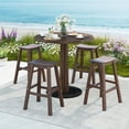 thumbnail image 2 of Gymax 29'' Patio Bar Stool Set of 4 w/ Curved Seat & Footrests for Backyard Outdoor Brown, 2 of 8