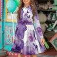 thumbnail image 2 of DISNIMO Marble Dresses for Kids Purple Butterfly Dress for Girls 4-5 Dresses Fall Girls Casual Dresses Midi Length Girls Skater Twirl Dress Children Holiday Dress for Girl Swing Dress Little Girl, 2 of 7