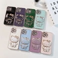 thumbnail image 3 of Funda de teléfono de Tpu con soporte 3d de Hello Cat Kitty para Iphone 14 13 12 11 Pro Max con espejo para mujer a la moda 2023 nuevo, 3 of 4
