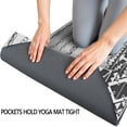 thumbnail image 3 of Black Geometric Diamond Striped Pattern Hot Yoga Mat Towel Non Slip for Hot Yoga - Quick-Drying Yoga Mat Cover with 4 Corner Pockets with Travel Bag - Hot Yoga Towel Non Slip 70"x26", 3 of 6