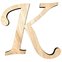2" Tall BIRCH Wood Letter K | Krafty Supply 1/4" Thick Wooden Letters | Unfinished Craft Letters| Monotype Font | Fancy Fonts