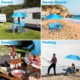 thumbnail image 3 of LAZZO Outdoor Foldable Picnic Double Chair, Portable Camping Chair with Umbrella, Cup Holder, Built-in Cooler and Carry Bag, Blue, 3 of 8
