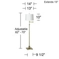 thumbnail image 3 of 360 Lighting Modern Swing Arm Floor Lamp Adjustable Height 70" Tall Antique Brass White Hardback Drum Shade for Living Room Reading Bedroom, 3 of 3