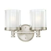 Nuvo 60-4642 - Decker - 2 Light Vanity Fixture w/ Clear & Frosted Glass