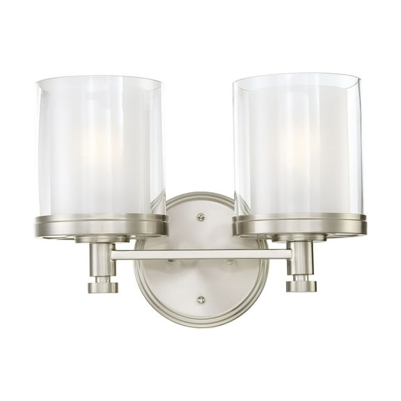 Nuvo 60-4642 - Decker - 2 Light Vanity Fixture w/ Clear & Frosted Glass