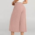 thumbnail image 5 of Riforla Capri Pants for Women Casual Summer Wide Leg Pants Stretch Palazzo Pants with Pockets Capris Womens Summer Pants Pink XL, 5 of 8