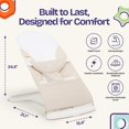 thumbnail image 4 of ComfyBumpy Ergonomic Baby Bouncer Seat - Portable Bouncing Chair with Adjustable Height-Oatmeal, 4 of 7