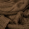 thumbnail image 3 of Brown Soft Knitted Cable Throw Blanket, 3 of 4