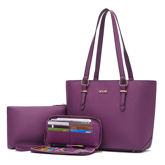 Set de monedero y cartera Qiyuer de piel sintética para mujer