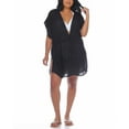 thumbnail image 2 of Raviya BLACK Plus Size Crochet-Trim Swim Cover-up, US 2X, 2 of 3