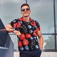 thumbnail image 4 of Balery Variety Of Fruits And Berries Camisa Polo de Hombre con Estampado, de Manga Corta y Tejido Medio, Camisa Tipo Golf Polo-Large, 4 of 6