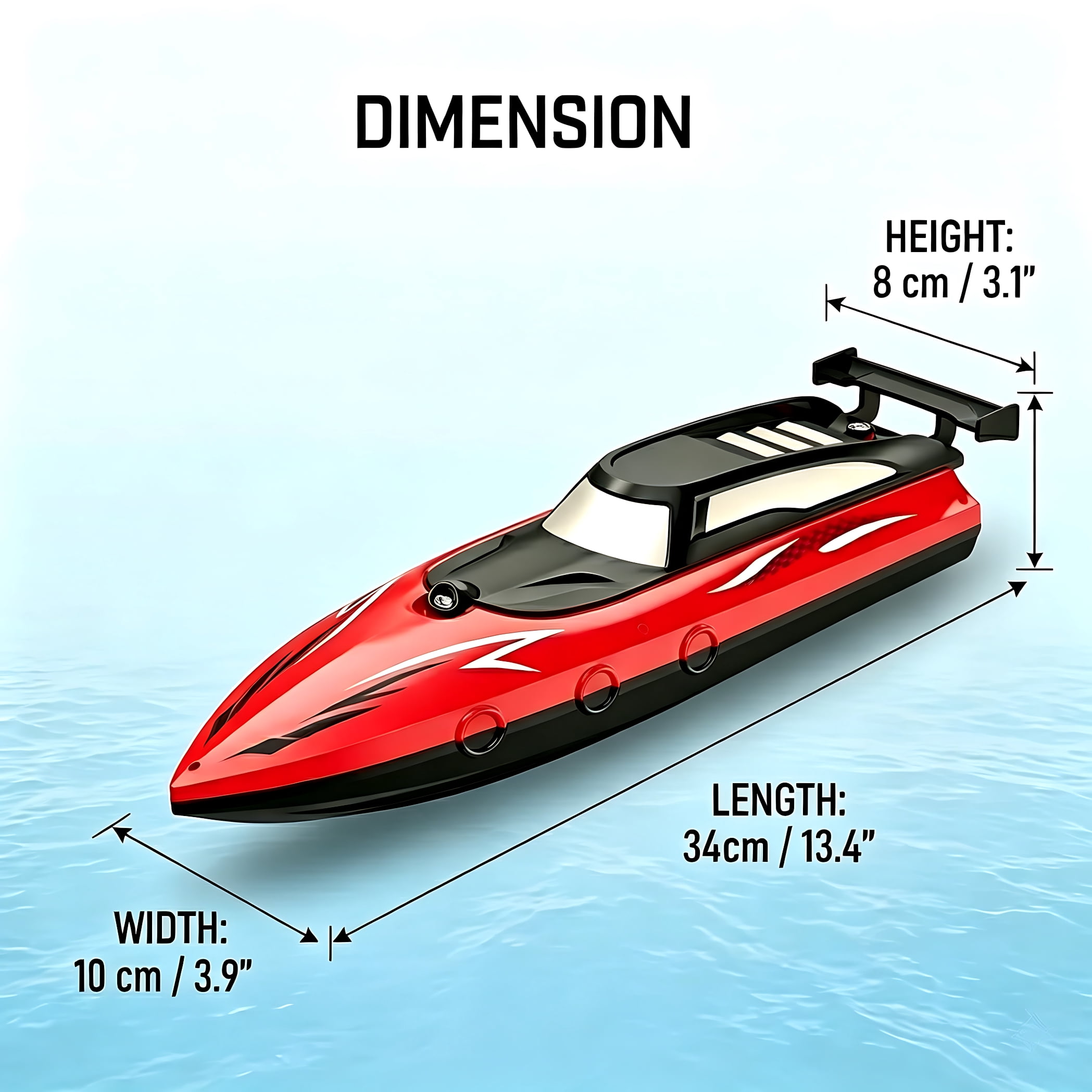 Tigozz 2-Pack RC Speedboat Set, 20km/h High Speed Remote Control Racing Water Toy for Pools and Lakes, 2.4GHz Dual Motor Ship for Kids Adults