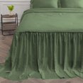 thumbnail image 6 of 4 Piece Long Ruffle Sheet Set, 30" Inch Long Ruffle On Corner Of The Flat Sheet, 21 Inch Deep Pocket, 100% Egyptian Cotton, 800 TC, Twin XL Size, Solid Moss, 6 of 9