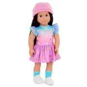 Our Generation Lovely Hearts Pink Hat & Gradient Dress Outfit for 18 Dolls