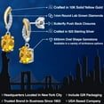 thumbnail image 2 of Gem Stone King 925 Silver and 10K Yellow Gold Yellow Citrine and White Lab Grown Diamond Dangle Earrings for Women (2.67 Cttw, Gemstone Birthstone, Oval 8X6MM), 2 of 6