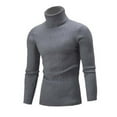 thumbnail image 4 of DPTALR George Men's Slim Fit Turtleneck Sweater - Cable Knit, Thermal Pullover #Dark Gray Big and Tall L, 4 of 4