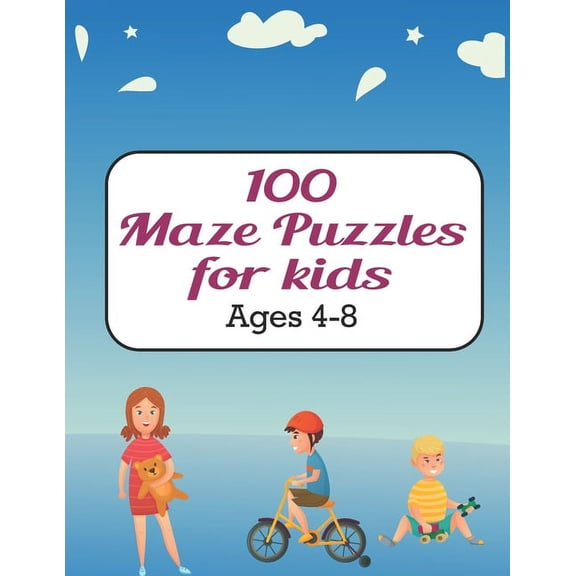 100 Maze Puzzles for Kids ages 4-8: Maze activity book for ages 4-8 Challenging and Fun Maze Puzzles for Kids, Toddlers,, (Paperback)