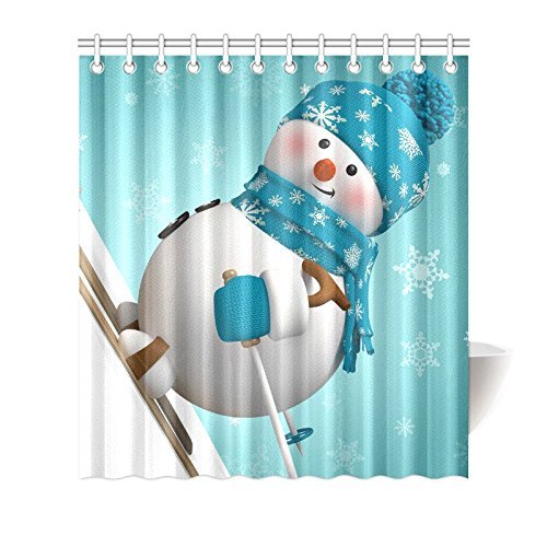 GreenDecor Christmas Gift Holiday Winter Snowman Waterproof Shower