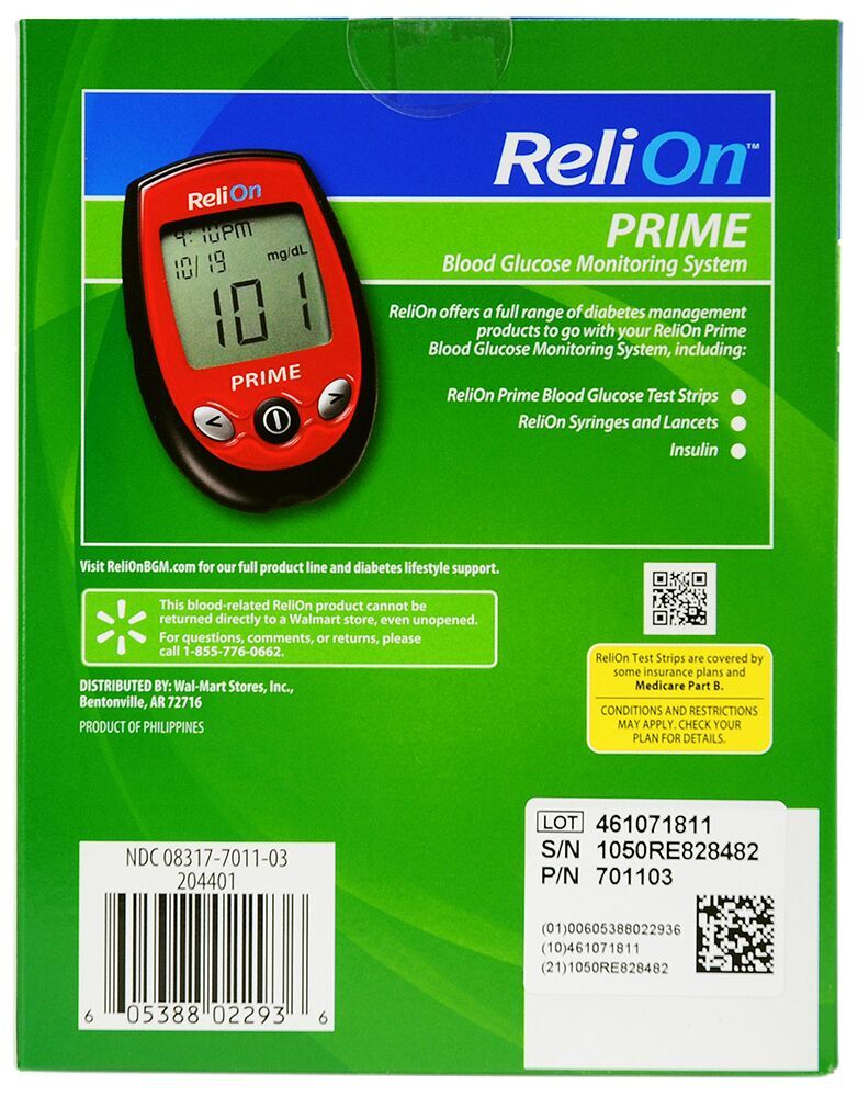 ReliOn PRIME Blood Glucose Monitoring System, Red - image 2 of 12