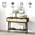 thumbnail image 5 of Kinbor 41 Inch Long Console Tables, Narrow Entryway Table, Farmhouse Couch Table Behind Sofa with 2 Drawers & Storage Shelf, Black, 5 of 9