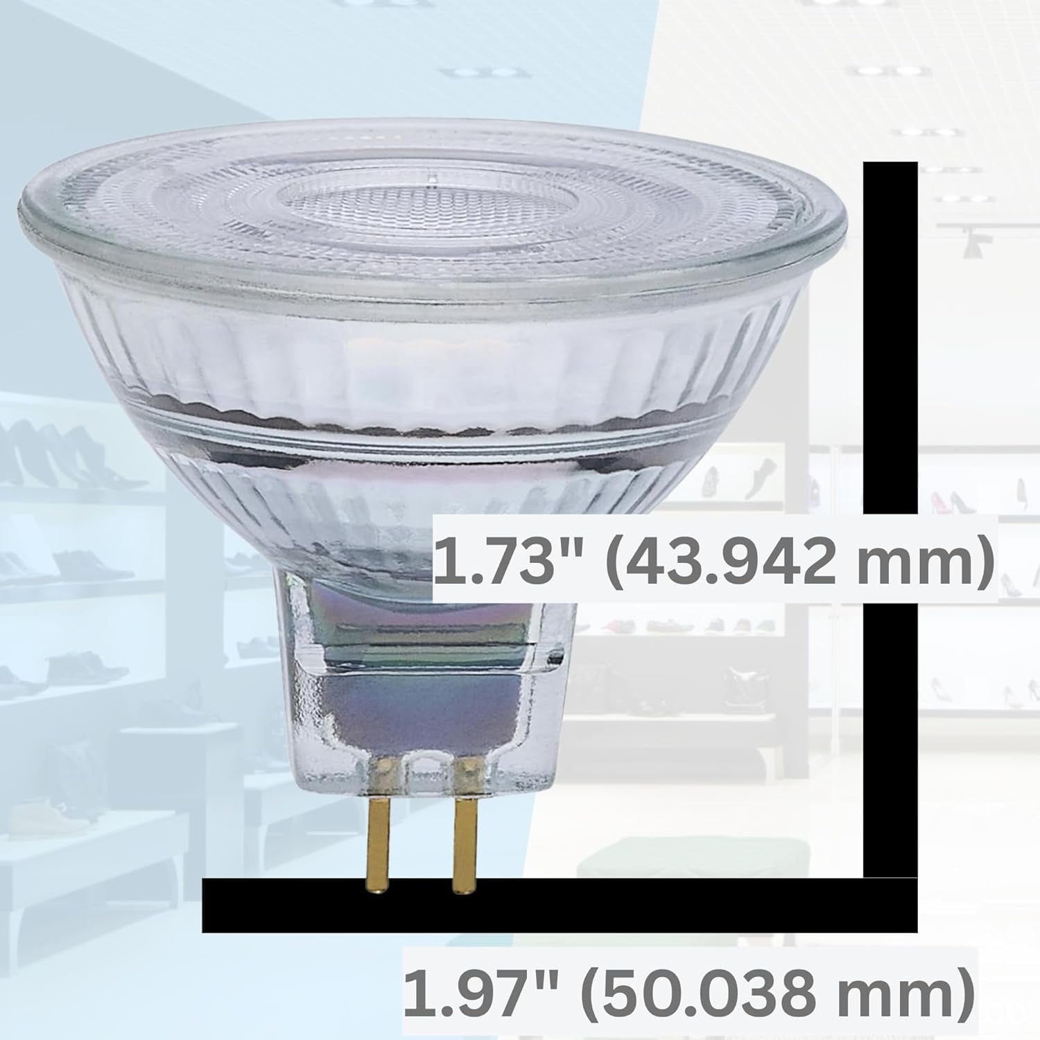 Satco S12366 MR16 LED Flood Light Bulbs 12V 5.5W 3000K GU5.3 Base Dimmable (12 Pack)