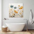 thumbnail image 3 of Yellow Blue Spring Floral Wall Art Painting on Canvas, Watercolor Summer Botanical Canvas Art Home Prints Wall Art Framed Modern Artwork for Living Room Bedroom Wall Decor 12x12in, 3 of 9