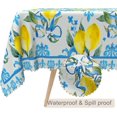 thumbnail image 2 of 60x84inches Spring Summer Lemon Tablecloth Rectangle Italian Lemons Fabric Table Cloth Waterproof Washable Lemon Table Cover for Kitchen Dining Room Picnic Garden Outdoor Party Decorations, 2 of 7