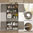 thumbnail image 5 of Homfa 71" Tall Farmhouse Storage Cabinet, Kitchen Pantry with 2 Drawers and Adjustable Shelves, Gray, 5 of 7