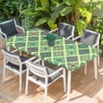 thumbnail image 2 of Bohemia Table Cloths for 5 Foot Rectangle Tables, Vintage Country Farmhouse Boho Style Light Green Patio Waterproof Elastic Fitted Tablecloths, Washable Rectangular Table Cover for Camping, 2 of 8