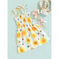 thumbnail image 3 of xiaxaixu Robe d'Été Mignonne Imprimée Sans Manches à Bretelles Spaghetti Smockée Marguerite Robe Sans Manches pour Petites Filles Robe d'Été, 3 of 9