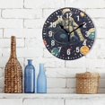 thumbnail image 3 of Yayeee 10" Wall Clock Battery Operated Quartz Round Silent Non-Ticking Home Decor, Astronaut Space, 3 of 6