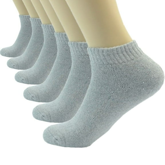 Gray 3-12 Pairs Mens Ankle Quarter Crew Sports Socks Cotton Low Cut Size 9-13