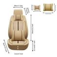 thumbnail image 5 of Tuqiang Leather front car seat covers. for Citroen for C3 2009-Present 2 Seats Airbag Compatible Leather Waterproof Front Rear Cushion Protector with Pollow and Headrest Beige, 5 of 5