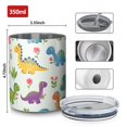 thumbnail image 4 of 12oz Coffee Tumblers Colorful Dinosaurs Holding Flowers Stainless Steel Vacuum Insulated Travel Tumbler Coffee Cups Mug with Lid and Straw with Cleaning Brush for Cold & Hot Drinks, 4 of 5