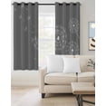 thumbnail image 2 of Grey Dandelion Kitchen Curtains Abstract Art Simple Floral Cafe Short Curtains for Bathroom Blackout Window Curtain Grommet Small Window Treatment Tier Drapes for Bedroom Living Room 42"x45"x2, 2 of 9