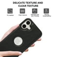 thumbnail image 2 of iPhone 16 Plus Case with Logo Hole, Premium PU Leather + TPU Slim Fit Shockproof Anti-Scratch Heavy Duty Protection Rugged Phone Case for Apple iPhone 16 Plus, Black, 2 of 7