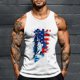 thumbnail image 1 of Camiseta sin mangas de cuello redondo para hombre, con estampado del Día de la Independencia, cuello redondo, estilo informal, deportiva, para hombre, 1 of 5
